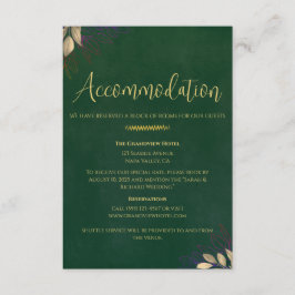 Cartão De Informações Fim de Semana de Alojamento de Casamento de Veludo