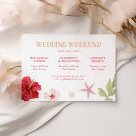 Cartão De Informações Fim de semana de casamento tropical no destino