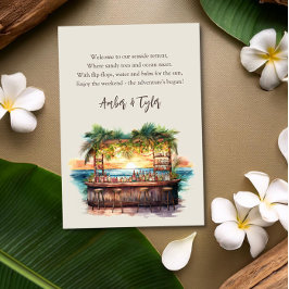 Cartão De Informações Fim de Semana Destino Praia Boas-vindas Gift Bag