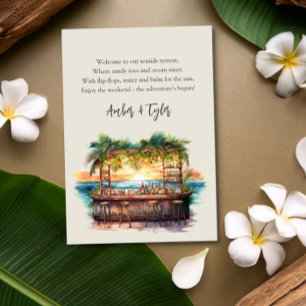 Cartão De Informações Fim de Semana Destino Praia Boas-vindas Gift Bag