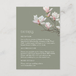 Cartão De Informações Fine Art Magnolia Wedding Enclosure Card