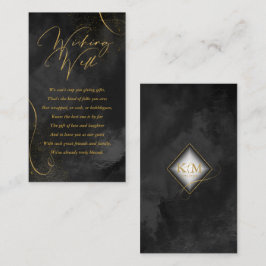 Cartão De Informações Fine Lines Dourado Abstrato Wishing well Black ID8