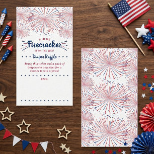 Cartão De Informações Firecracker No Caminho! Chá de fraldas De 4 De Ju