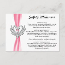 Fitas Cor-de-Rosa Cisnes Prateados Medidas de Segu