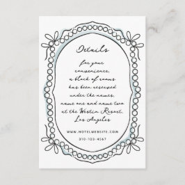 Cartão De Informações Fitas e pérolas de caneta e tinta