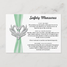 Fitas Verdes Cisnes de Prata Medidas de Segurança