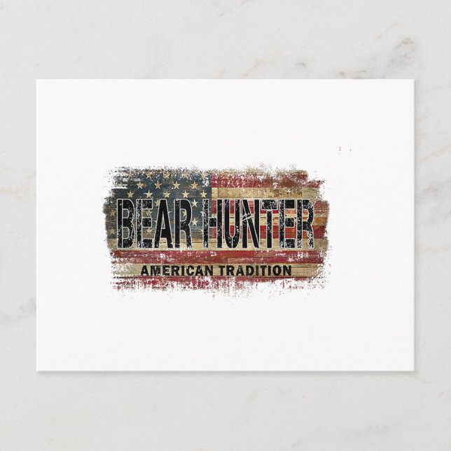 Cartão De Informações Flag Bear Hunter americano (Frente)