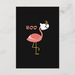 Cartão De Informações Flamingo Boo Ghost Funny Flamingo   Animais Cujos
