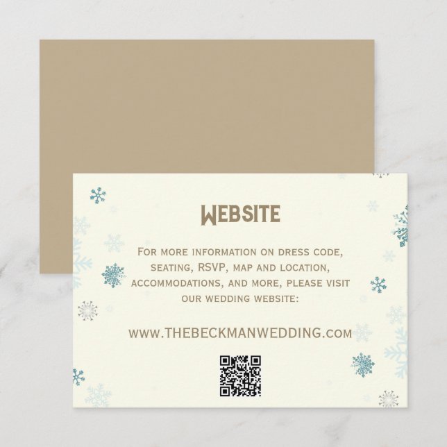 Cartão De Informações Floco de Marfim Detalha Casamento de Conto de Inve (Frente/Verso)