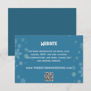 Cartão De Informações Floco de neve elegante Blue de inverno   Sítio Web