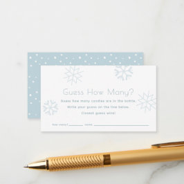 Cartão De Informações Flocos de neve azuis adivinham quantos jogos de Ch