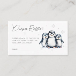 Cartão De Informações Flocos de neve de pinguim bonitos Fralda Raffle Ch