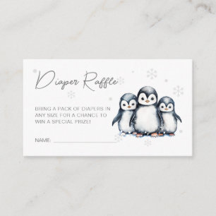 Cartão De Informações Flocos de neve de pinguim bonitos Fralda Raffle Ch