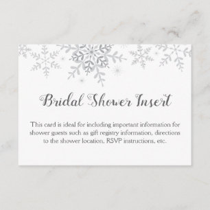 Cartão De Informações Flocos de neve Winter Wonderland Chá de panela Ins