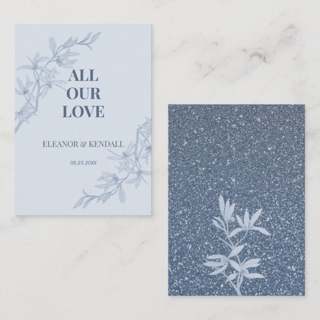 Cartão De Informações Flor Atemporal Agradecimento de Casamento (Frente/Verso)