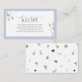 Cartão De Informações Flor Azul Posto Por Favor Traga Uma Receita