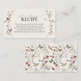 Cartão De Informações Flor De Borboleta Por Favor Traga Uma Receita