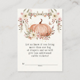 Cartão De Informações Flor de Flores Selvagem Fralda de Aquarela Raffle