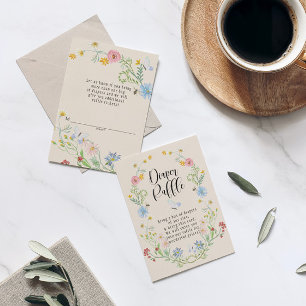 Cartão De Informações Flor de Flores Selvagem Fralda de Aquarela Raffle