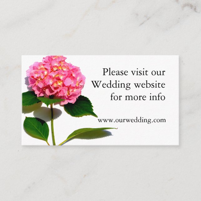 Cartão De Informações Flor rosa, cor-de-rosa, hydrangea, cor-de-rosa (Frente)