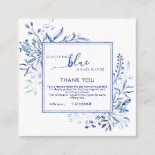 Cartão De Informações Flor Silvestre Azul Algo Azul Obrigado