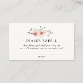 Cartão De Informações Florais Blush Pinks e Raffle Fralda Verde