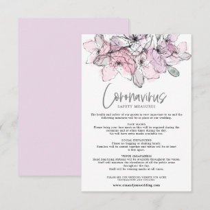 Cartão De Informações Florais Cor de Água Translúcida Cor de Rosa Cor de