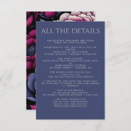 Cartão De Informações Floral a Negrito Rosa