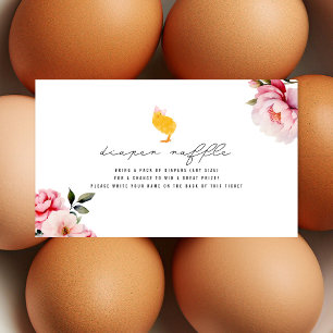 Cartão De Informações Floral Baby Girl Pintinho Raffle