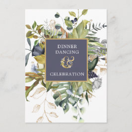 Cartão De Informações Floral |Blue & Green w Ampersand Reception