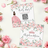 Floral Blush Rosa Quinceanera RSVP Código QR