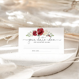 Cartão De Informações Floral burgundy Ideia da noite