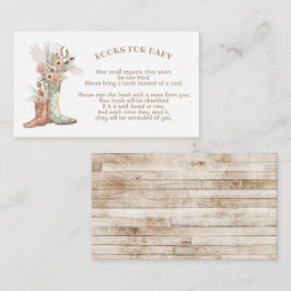 Cartão De Informações Floral Cowboy Boots Livros para bebê