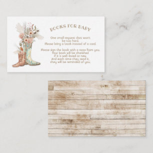 Cartão De Informações Floral Cowboy Boots Livros para bebê