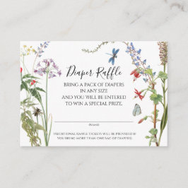 Cartão De Informações Floral de Flor Selvagem n Abelha Fralda de Aquarel