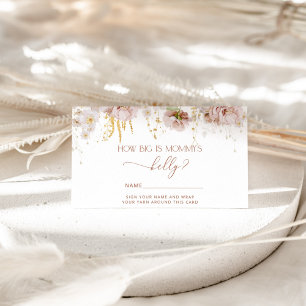 Cartão De Informações Floral do Jardim de Boho, o tamanho da barriga de