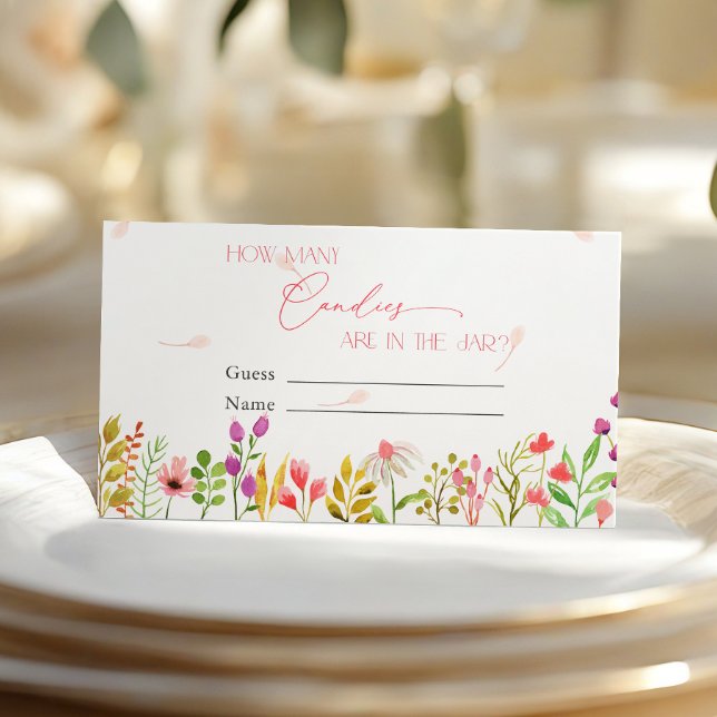 Cartão De Informações Floral Greeneric Rustic Quantas Candies (Criador carregado)