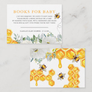 Cartão De Informações Floral Honeycomb Bumble Bee Solicitação de Livro