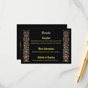 Cartão De Informações Floral Iluminado Medieval Editável