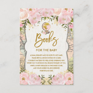 Cartão De Informações Floral Map Viagem Adventure Books para Baby Girl
