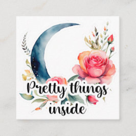 Cartão De Informações Floral Moon Pretty Things Inside Small Business