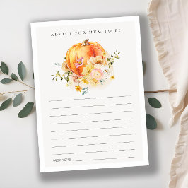 Cartão De Informações Floral Orange Pumpkin Advison for Mãe Chá de frald