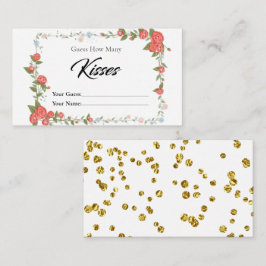 Cartão De Informações Floral Quantos Kisses - Placa de Gabinete Bridal