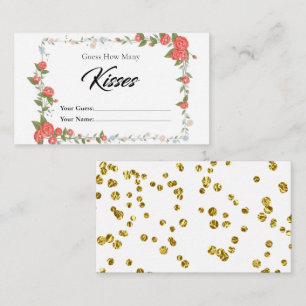 Cartão De Informações Floral Quantos Kisses - Placa de Gabinete Bridal