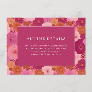 Cartão De Informações Floral Rosa Alegre