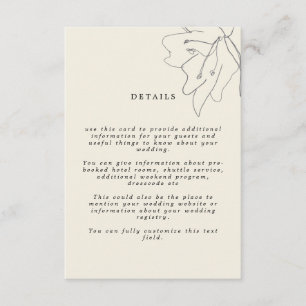 Cartão De Informações Floral Suave de Eggshell Moderno Delicado