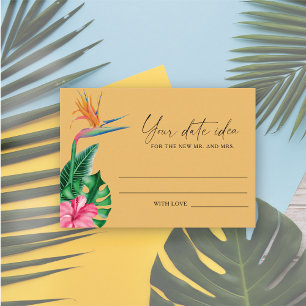 Cartão De Informações Floral tropical - Ideias para uma noite romântica