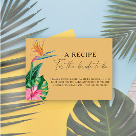 Cartão De Informações Floral tropical - Receita para a noiva ser