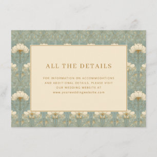 Cartão De Informações Floral Turquesa Elegante