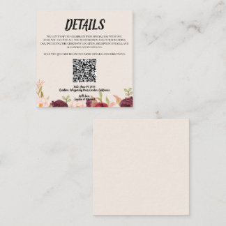 Cartão De Informações Floral Watercolor Wedding